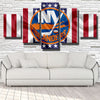 5 panel wall art canvas prints NY Islanders The U.S. flag wall decor-1201 (3)