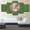 5 panel wall art canvas prints NY Yankees Green LOGO wall picture-1201 (4)