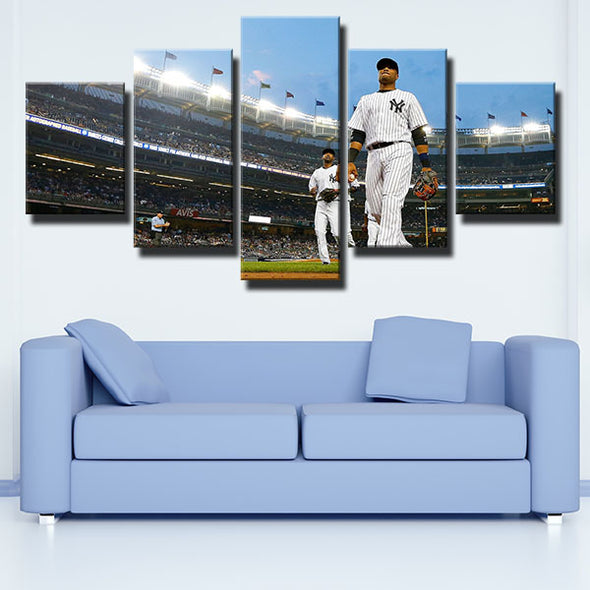 5 panel wall art canvas prints NY Yankees KRAKEN Gary Sánchez home decor-1201 (2)