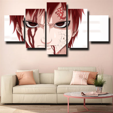 5 panel wall art canvas prints Naruto Ninja Gaara wall picture-1758 (1)