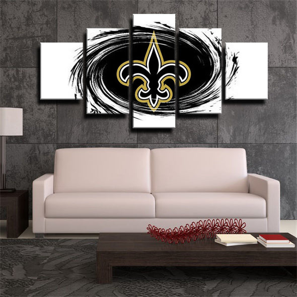 5 panel wall art canvas prints New Orleans Saints  LOGO home decor1205 (3)