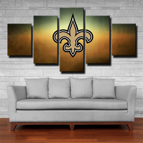 5 panel wall art canvas prints New Orleans Saints Symbol home decor1202 (2)