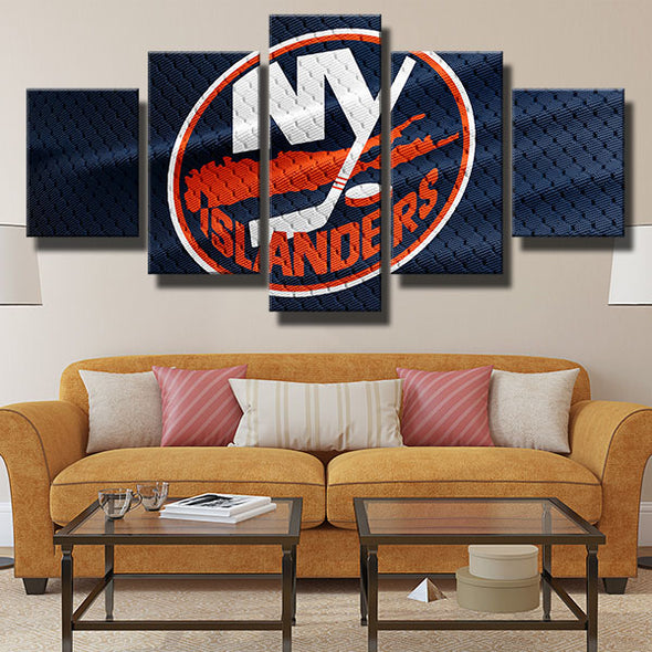 5 panel wall art canvas prints New York Islanders Logo home decor-1201 (1)