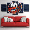 5 panel wall art canvas prints New York Islanders Logo home decor-1201 (2)