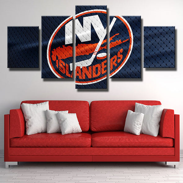 5 panel wall art canvas prints New York Islanders Logo home decor-1201 (2)