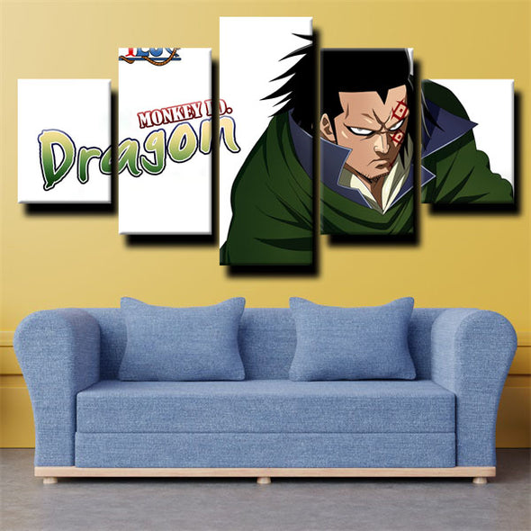 5 panel wall art canvas prints One Piece Monkey D. Dragon wall picture-1200 (2)