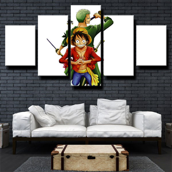 5 panel wall art canvas prints One Piece Monkey D. Luffy live room decor-1200 (3)