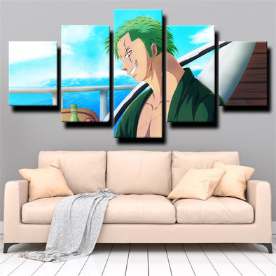 5 panel wall art canvas prints One Piece Roronoa Zoro live room decor-1200 (1)