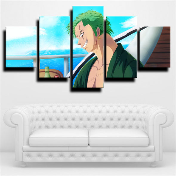 5 panel wall art canvas prints One Piece Roronoa Zoro live room decor-1200 (3)