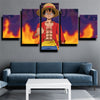 5 panel wall art canvas prints One Piece Straw Hat Luffy decor picture-1200 (3)