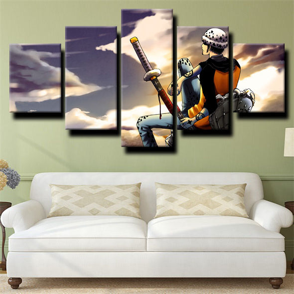 5 panel wall art canvas prints One Piece Trafalgar Law decor picture-1200 (2)