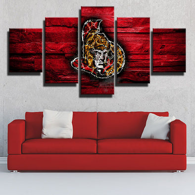 5 panel wall art canvas prints Ottawa HC red wood live room decor-1203 (1)