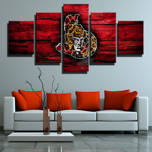 5 panel wall art canvas prints Ottawa HC red wood live room decor-1203 (4)