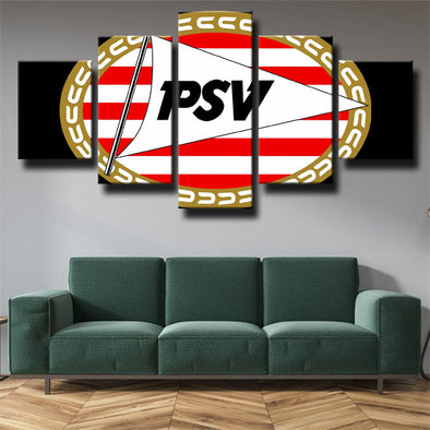 5 panel wall art canvas prints PSV team Symbol home decor-1202 (1)
