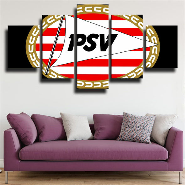 5 panel wall art canvas prints PSV team Symbol home decor-1202 (3)