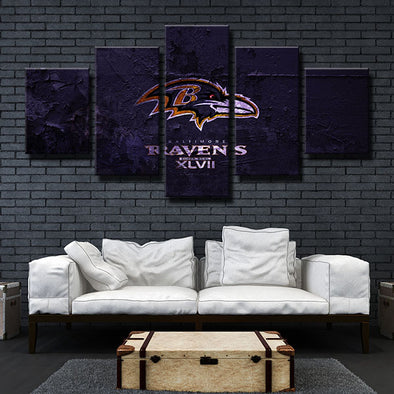 5 panel wall art canvas prints Rip purple Split wall live room decor-1208 (1)