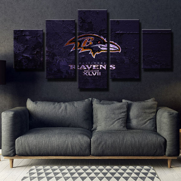5 panel wall art canvas prints Rip purple Split wall live room decor-1208 (2)