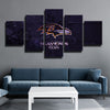 5 panel wall art canvas prints Rip purple Split wall live room decor-1208 (3)