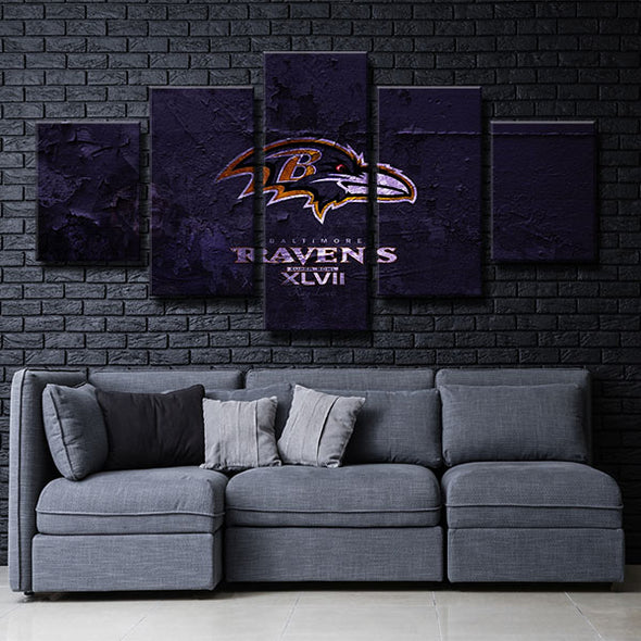 5 panel wall art canvas prints Rip purple Split wall live room decor-1208 (4)