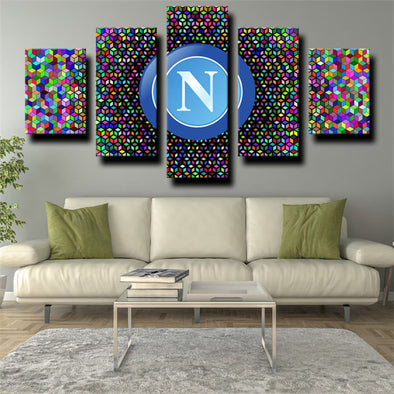 5 panel wall art canvas prints SSC Napoli wall picture-1214 (1)