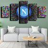 5 panel wall art canvas prints SSC Napoli wall picture-1214 (2)