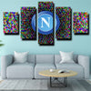 5 panel wall art canvas prints SSC Napoli wall picture-1214 (3)