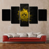 5 panel wall art canvas prints Schwarz-Gelb black home decor-1212 (1)