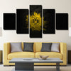 5 panel wall art canvas prints Schwarz-Gelb black home decor-1212 (3)