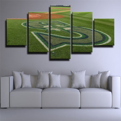 5 panel wall art canvas prints Seattle Mariners court  live room decor1268 (1)