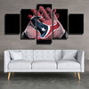 5 panel wall art canvas prints Texans Rugby gloves live room decor-1204(4)