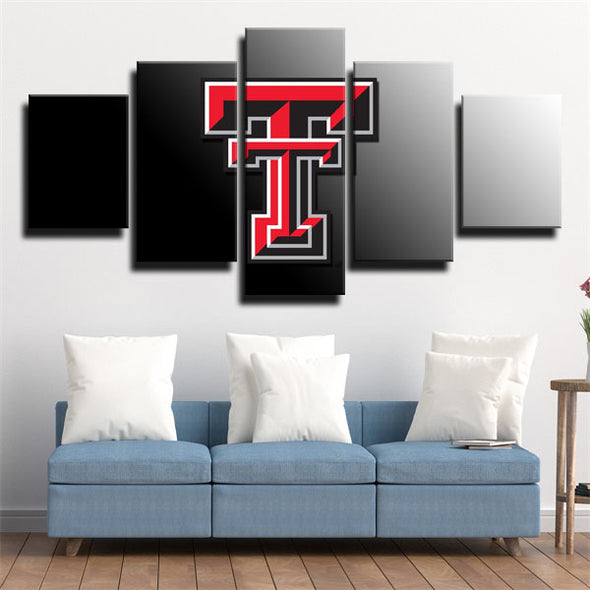 5 panel wall art canvas prints Texas Rangers Symbol home decor1237 (2)