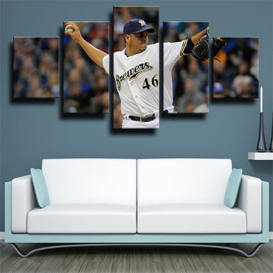 5 panel wall art canvas prints The Brew Crew Corey Knebel decor picture-1215 (1)