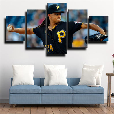 5 panel wall art canvas prints The Bucs Chris Archer wall picture-1214 (1)