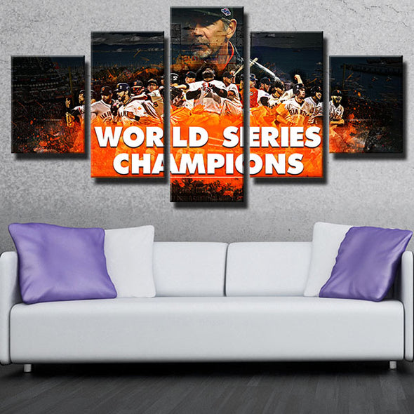  5 panel wall art canvas prints The G's World series champions wall decor-1201 (4)