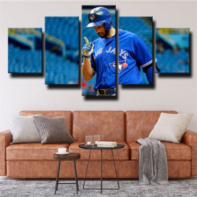 5 panel wall art canvas prints The Jays Chris Colabello wall picture -1214 (1)