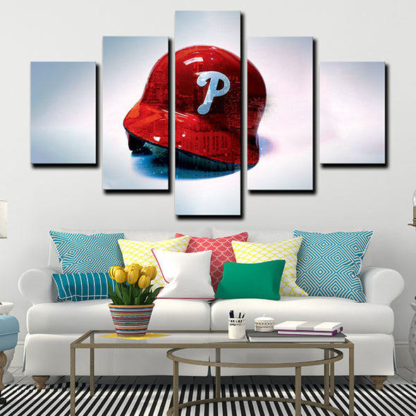 5 panel wall art canvas prints The Phils wall picture (4)