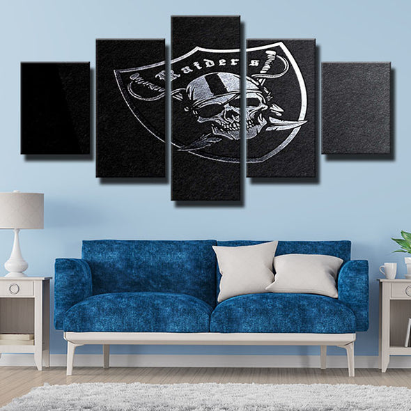 5 panel wall art canvas prints The Silver and Black shine home decor-1212 (4)