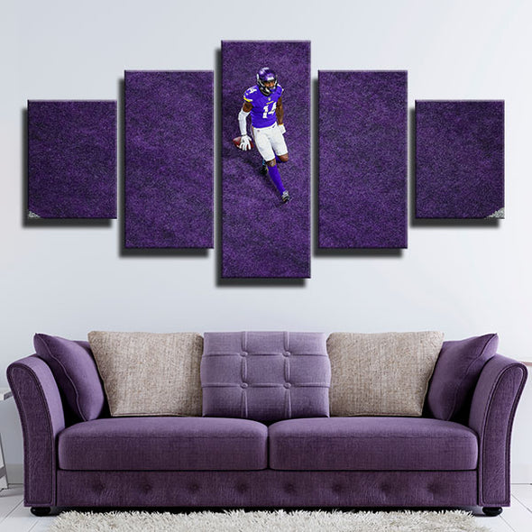 5 panel wall art canvas prints The Vikes all purple Diggs home decor-1239 (2)
