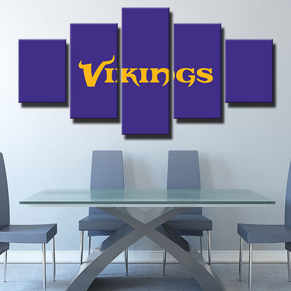 5 panel wall art canvas prints The Vikes purple name live room decor-1205 (3)