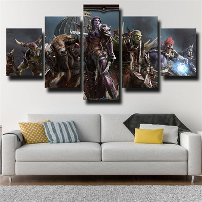 5 panel wall art canvas prints WOW Battle for Azeroth home decor-1202 (1)