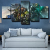 5 panel wall art canvas prints WOW Legion characters home decor-1202 (2)