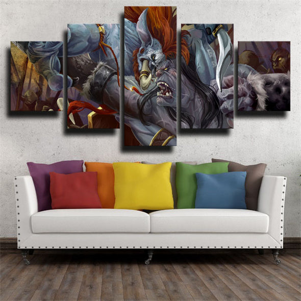5 panel wall art canvas prints WOW Mists of Pandaria live room decor-1213 (2)