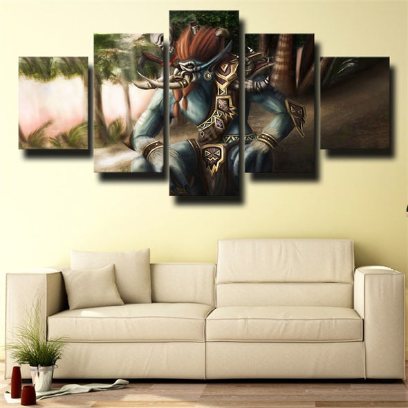 5 panel wall art canvas prints WOW Mists of Pandaria wall picture-1214 (2)