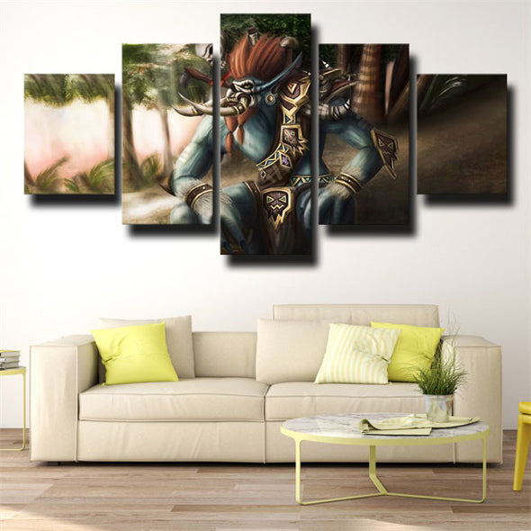 5 panel wall art canvas prints WOW Mists of Pandaria wall picture-1214 (3)
