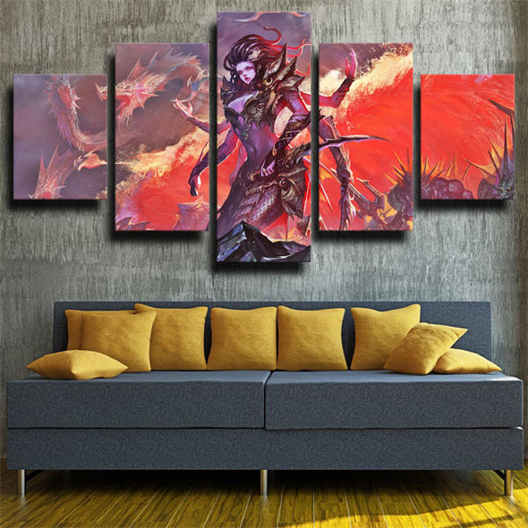 5 panel wall art canvas prints WOW The Burning Crusade wall picture-1209 (2)