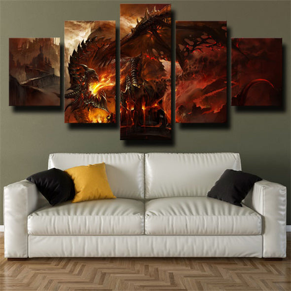 5 panel wall art canvas prints Wrath of the Lich King home decor-1202 (1)