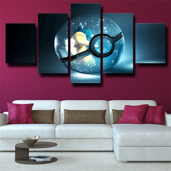 5 panel wall art canvas prints anime Pokemon Cyndaquil wall picture-1814 (2)