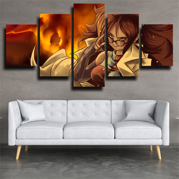 5 panel wall art canvas prints dragon ball Android 21 fire wall picture-1914 (2)