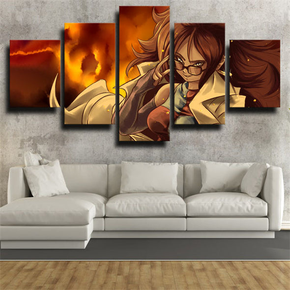 5 panel wall art canvas prints dragon ball Android 21 fire wall picture-1914 (3)