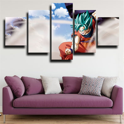 5 panel wall art canvas prints dragon ball Goku in dust wall picture-2069 (1)